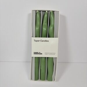 Room Essentials 6pk Wavy‎ Taper Candle Set Green